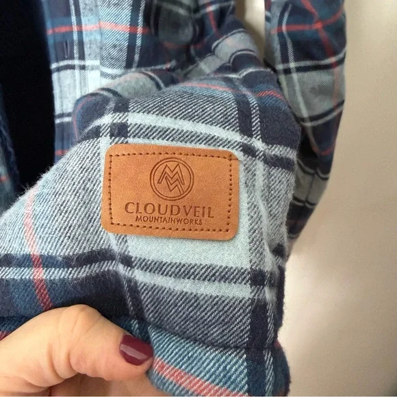 Cloud Veil Men’s Flannel Fleece Lined Shirt Jacket Shacket Plaid Flannel XXL v